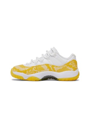 Air Jordan 11 Low 'Yellow Snakeskin' AH7860-107 – Ikonischer Weiß-Gelber Sneaker mit Auffälligem Schlangenleder-Detail