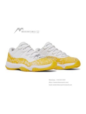 Air Jordan 11 Low 'Yellow Snakeskin' AH7860-107 – Iconic White & Yellow Sneaker with Bold Snakeskin Detail