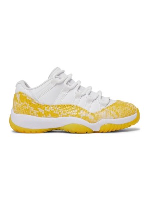 Air Jordan 11 Low 'Yellow Snakeskin' AH7860-107 – Ikonischer Weiß-Gelber Sneaker mit Auffälligem Schlangenleder-Detail