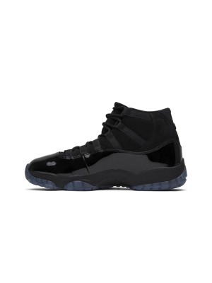 Air Jordan 11 'Cap and Gown' 378037-005 – Premium All-Black Sneakers with Patent Leather Shine