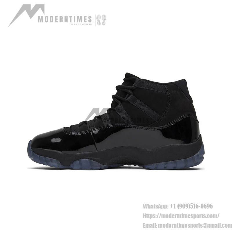 Air Jordan 11 'Cap and Gown' 378037-005 - All-Black Sneakers with Patent Leather Shine