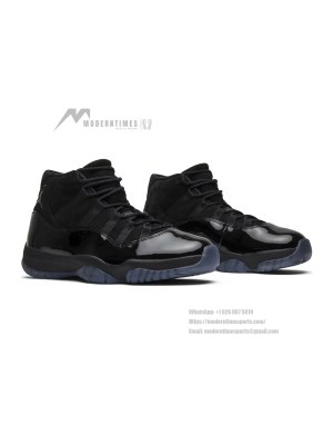 Air Jordan 11 'Cap and Gown' 378037-005 – Premium All-Black Sneakers with Patent Leather Shine