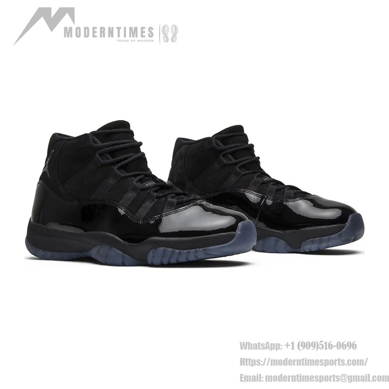 Air Jordan 11 'Cap and Gown' 378037-005 - All-Black Sneakers with Patent Leather Shine