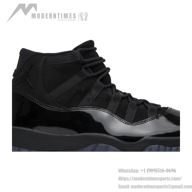 Air Jordan 11 'Cap and Gown' 378037-005 - All-Black Sneakers with Patent Leather Shine