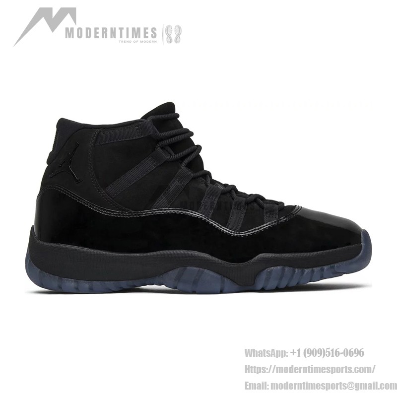 Air Jordan 11 'Cap and Gown' 378037-005 - All-Black Sneakers with Patent Leather Shine