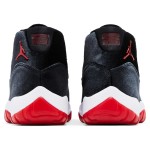 Air Jordan 11 Retro Bred Velvet DB5457-061 Black Velvet Sneakers with Red Accents and White Midsole