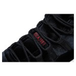 Air Jordan 11 Retro Bred Velvet DB5457-061 Black Velvet Sneakers with Red Accents and White Midsole