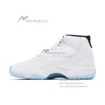 Air Jordan 11 Retro 'Legend Blue' CT8012-104 White Sneakers with Icy Blue Outsole and Black Collar