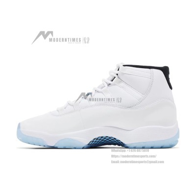 Air Jordan 11 Retro 'Legend Blue' CT8012-104 - White Sneakers with Icy Blue Outsole & Black Collar