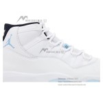 Air Jordan 11 Retro 'Legend Blue' CT8012-104 White Sneakers with Icy Blue Outsole and Black Collar
