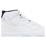 Air Jordan 11 Retro 'Legend Blue' CT8012-104 White Sneakers with Icy Blue Outsole and Black Collar