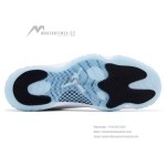 Air Jordan 11 Retro 'Legend Blue' CT8012-104 White Sneakers with Icy Blue Outsole and Black Collar