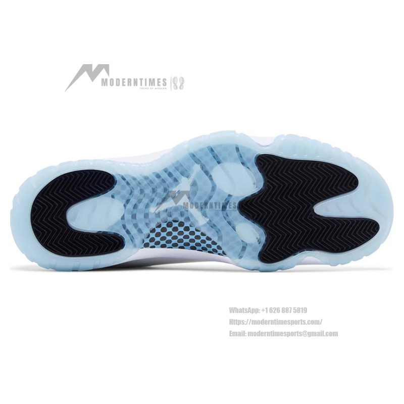 Air Jordan 11 Retro 'Legend Blue' CT8012-104 White Sneakers with Icy Blue Outsole and Black Collar
