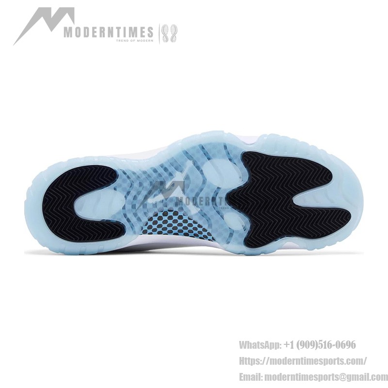 Air Jordan 11 Retro 'Legend Blue' CT8012-104 White Sneakers with Icy Blue Outsole and Black Collar