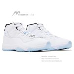Air Jordan 11 Retro 'Legend Blue' CT8012-104 White Sneakers with Icy Blue Outsole and Black Collar