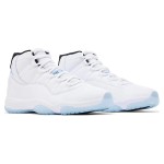 Air Jordan 11 Retro 'Legend Blue' CT8012-104 White Sneakers with Icy Blue Outsole and Black Collar