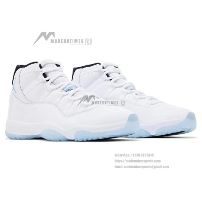 Air Jordan 11 Retro 'Legend Blue' CT8012-104 - White Sneakers with Icy Blue Outsole & Black Collar
