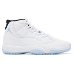 Air Jordan 11 Retro 'Legend Blue' CT8012-104 White Sneakers with Icy Blue Outsole and Black Collar