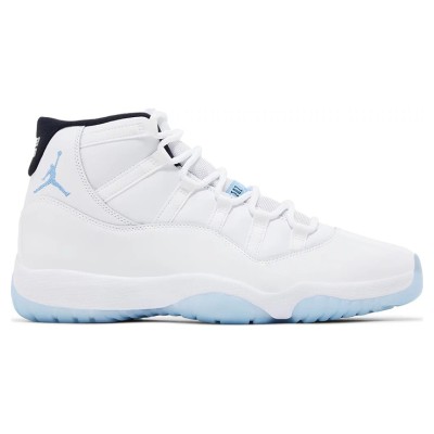 Air Jordan 11 Retro 'Legend Blue' CT8012-104 - White Sneakers with Icy Blue Outsole & Black Collar