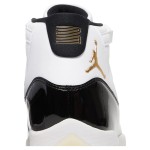 Air Jordan 11 Retro 'DMP' CT8012-170 White and Black Sneakers with Gold Jumpman Logo and Milky Outsole