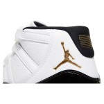 Air Jordan 11 Retro 'DMP' CT8012-170 White and Black Sneakers with Gold Jumpman Logo and Milky Outsole