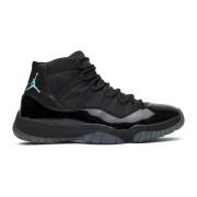 Air Jordan 11 Retro 'Gamma Blue' 378037-006 - Black Sneakers with Gamma Blue and Yellow Accents