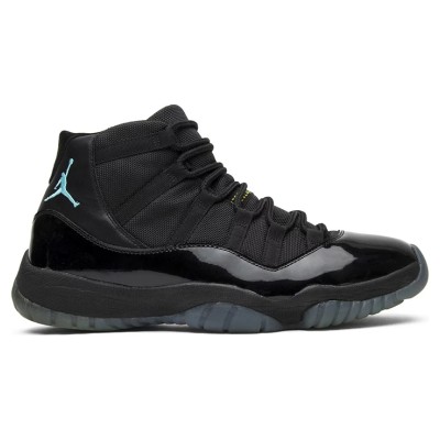 Air Jordan 11 Retro 'Gamma Blue' 378037-006 - Black Sneakers with Gamma Blue and Yellow Accents