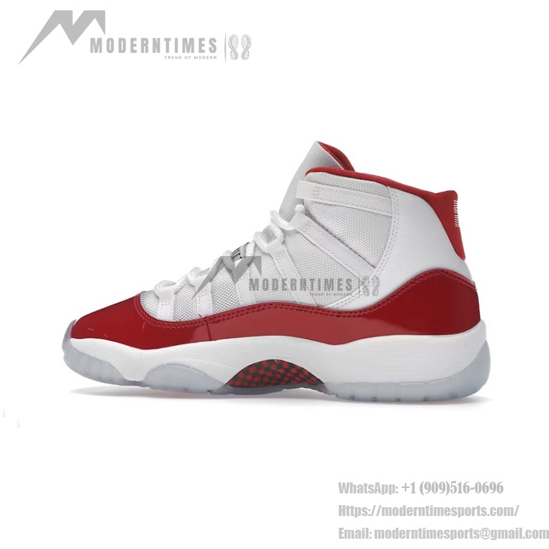 Air Jordan 11 Retro Cherry 378038-116 - White and Red Sneaker with Patent Leather and Icy Sole