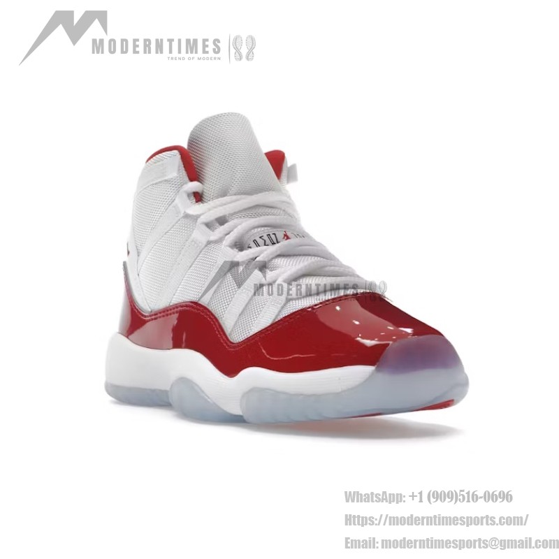 Air Jordan 11 Retro Cherry 378038-116 - White and Red Sneaker with Patent Leather and Icy Sole