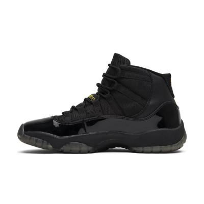 Air Jordan 11 ‘Gamma Blue’ 378038-006 - Black Patent Leather Sneakers with Gamma Blue & Yellow Accents