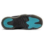 Air Jordan 11 ‘Gamma Blue’ 378038-006 - Black Patent Leather Sneakers with Gamma Blue and Yellow Accents