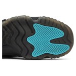 Air Jordan 11 ‘Gamma Blue’ 378038-006 - Black Patent Leather Sneakers with Gamma Blue and Yellow Accents