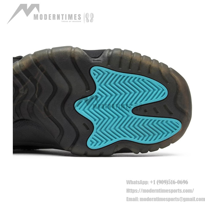 Air Jordan 11 ‘Gamma Blue’ 378038-006 - Schwarze Lackleder-Sneaker mit Gamma-Blau und Gelben Akzenten