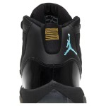 Air Jordan 11 ‘Gamma Blue’ 378038-006 - Black Patent Leather Sneakers with Gamma Blue and Yellow Accents