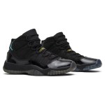 Air Jordan 11 ‘Gamma Blue’ 378038-006 - Black Patent Leather Sneakers with Gamma Blue and Yellow Accents