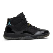 Air Jordan 11 ‘Gamma Blue’ 378038-006 - Black Patent Leather Sneakers with Gamma Blue & Yellow Accents