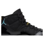 Air Jordan 11 ‘Gamma Blue’ 378038-006 - Black Patent Leather Sneakers with Gamma Blue and Yellow Accents