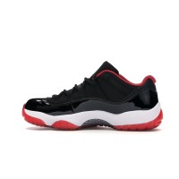 Air Jordan 11 Low 'Bred' 528896-012 – Classic Black & Red Low-Top Sneakers with Patent Leather Shine