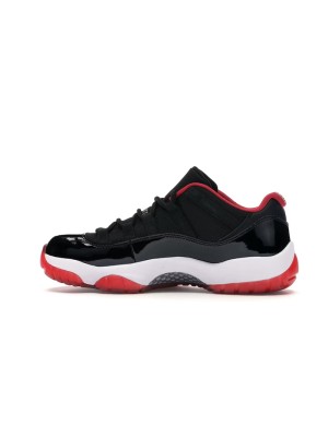 Air Jordan 11 Low 'Bred' 528896-012 – Klassische Schwarz-Rote Low-Top-Sneaker mit Hochglanz-Patentleder