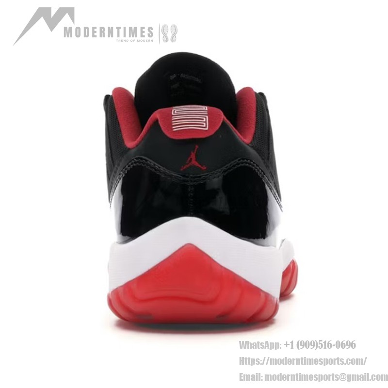 Air Jordan 11 Low 'Bred' 528896-012 – Black and Red Sneakers with Patent Leather Finish