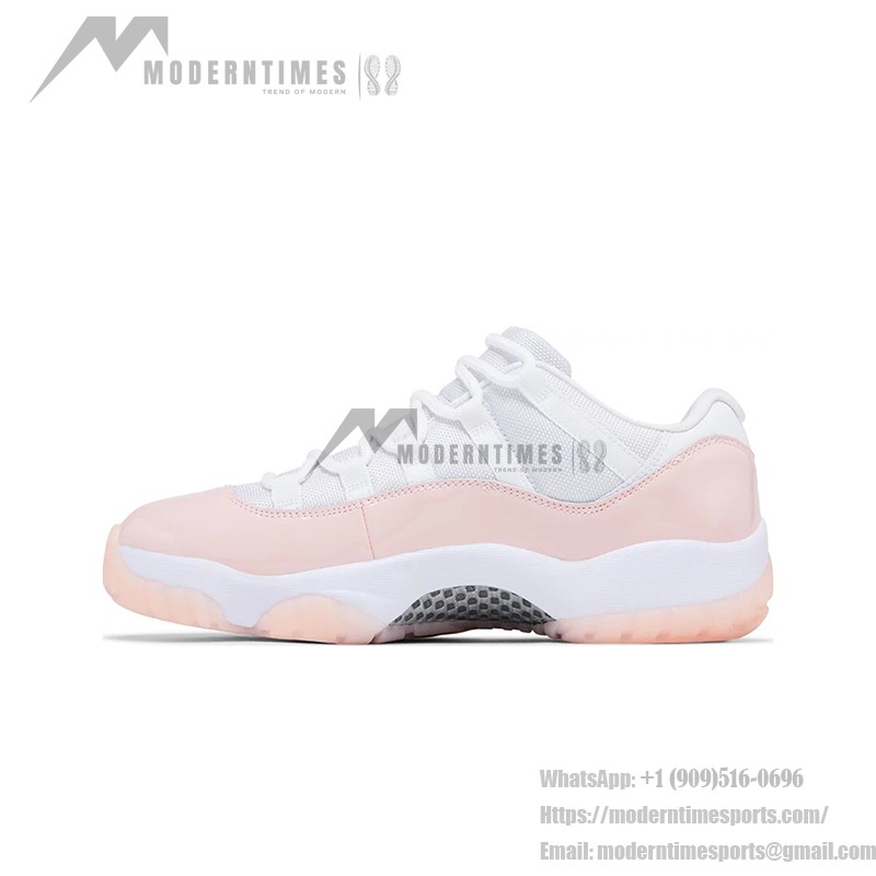 Air Jordan 11 Low 'Pink Snakeskin' - White and Pastel Pink with Snakeskin Pattern