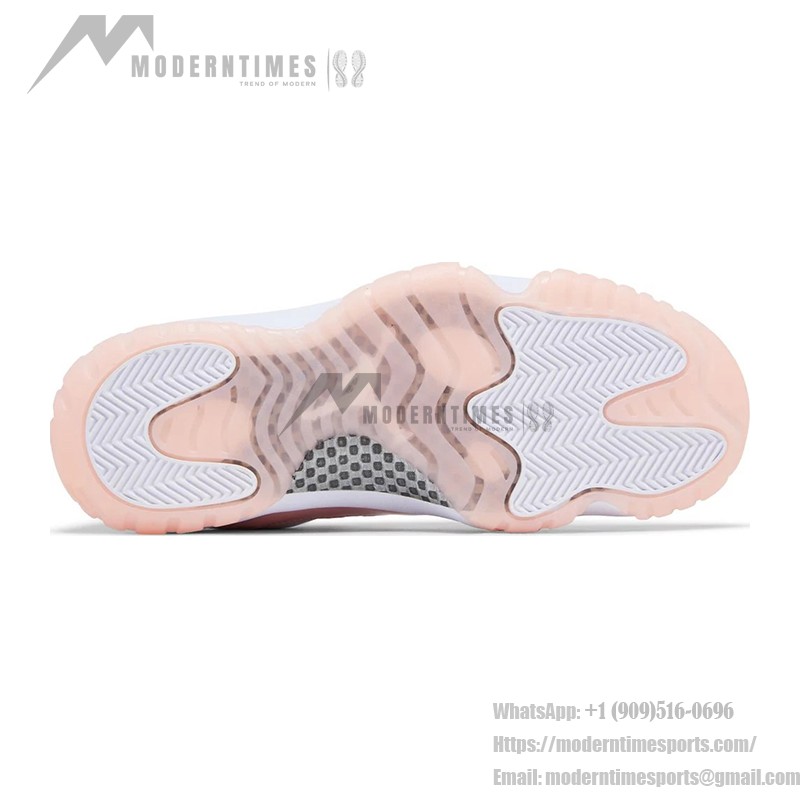 Air Jordan 11 Low 'Pink Snakeskin' - White and Pastel Pink with Snakeskin Pattern