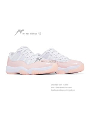 Air Jordan 11 Low 'Bleached Coral' AH7860-160 - White & Pink Patent Leather Sneaker for a Fresh Look