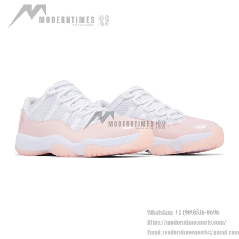 Air Jordan 11 Low 'Pink Snakeskin' - White and Pastel Pink with Snakeskin Pattern