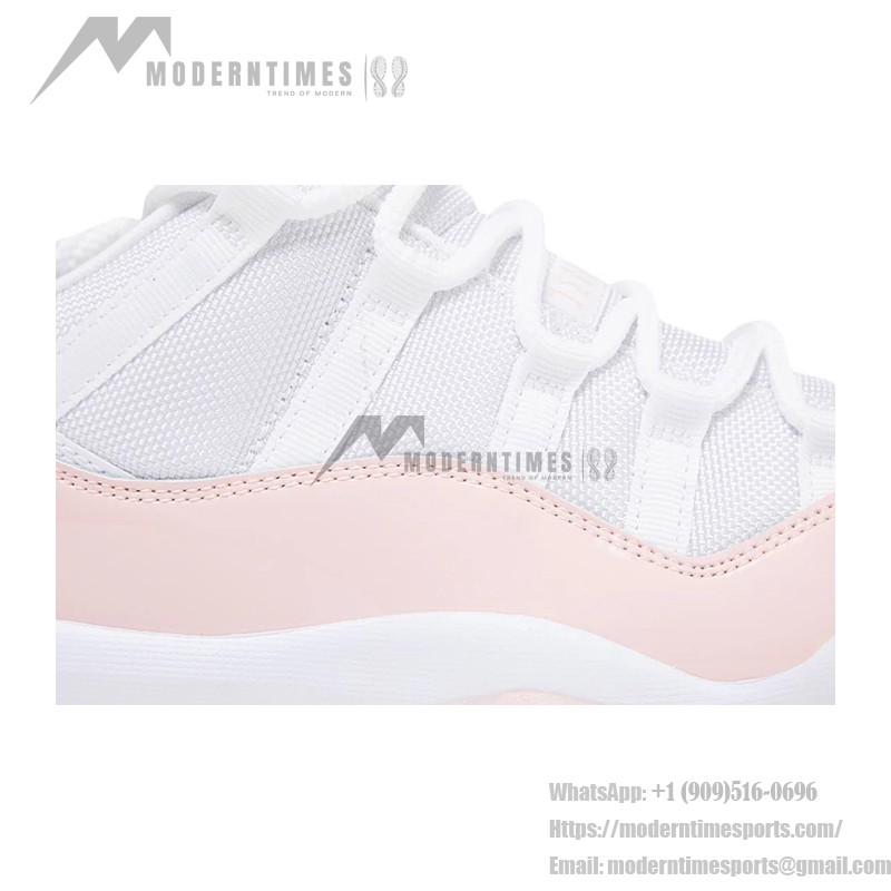 Air Jordan 11 Low 'Pink Snakeskin' - White and Pastel Pink with Snakeskin Pattern