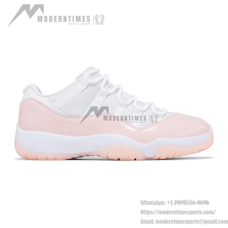 Air Jordan 11 Low 'Pink Snakeskin' - White and Pastel Pink with Snakeskin Pattern