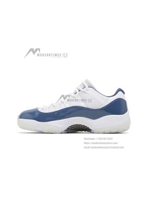 Air Jordan 11 Low 'Cement Grey' FV5104-104 - Stylish White & Grey Patent Leather Sneaker with Icy Outsole