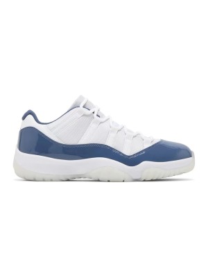 Air Jordan 11 Low 'Cement Grey' FV5104-104 - Stylish White & Grey Patent Leather Sneaker with Icy Outsole