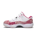 Air Jordan 11 Low 'Pink Snakeskin' AH7860-106 - White & Pink Sneaker with Snakeskin Texture and Icy Outsole