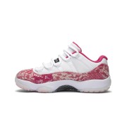 Air Jordan 11 Low 'Pink Snakeskin' AH7860-106 - Stylish White & Pink Sneaker with Snakeskin Texture and Icy Outsole